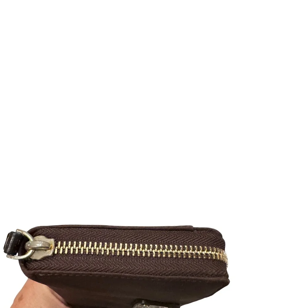 Kate‎ Spade New York Brown Nylon Zip Around Wallet Organizer preloved